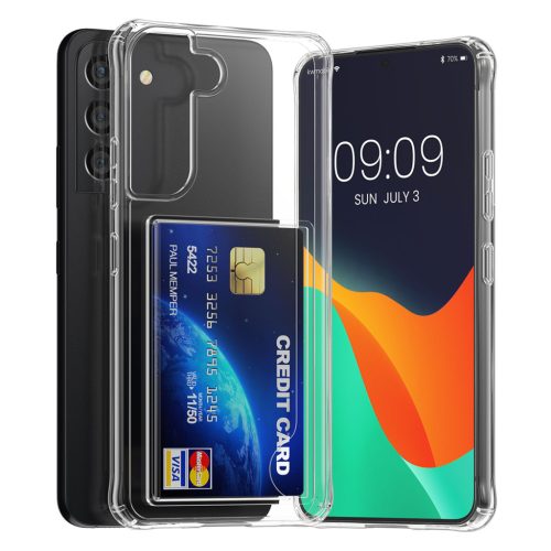 Θήκη Kwmobile με υποδοχή κάρτας για Samsung Galaxy S22 Plus, διαφανής, πολυανθρακική, KWM000021RT001C