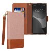 Θήκη Kwmobile για Samsung Galaxy A54 5G, Ανοιχτό ροζ/καφέ, Ύφασμα/σιλικόνη, KWM000021RZ001C