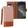 Θήκη Kwmobile για Samsung Galaxy A51, Ανοιχτό Ροζ/Καφέ, Ύφασμα/Σιλικόνη, KWM000021SC001C