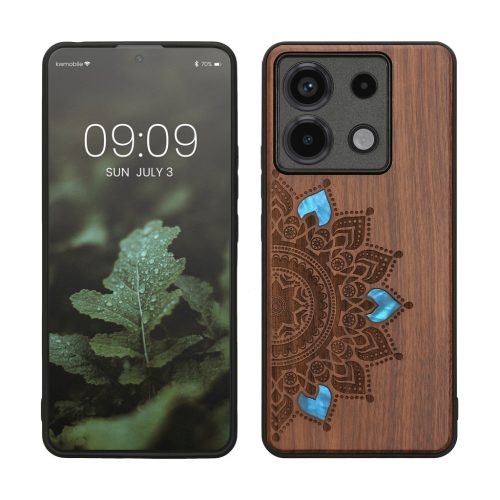 Θήκη Kwmobile για Xiaomi Redmi Note 13 Pro 5G, Καφέ, Ξύλο/Σιλικόνη, KWM000020MN004C