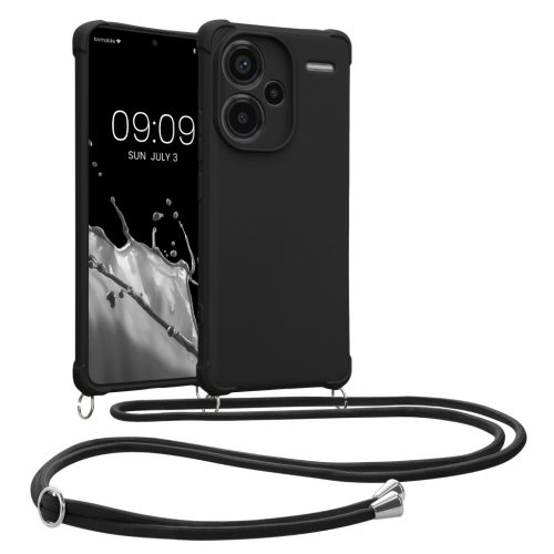 Θήκη Kwmobile με κορδόνι για Xiaomi Redmi Note 13 Pro Plus 5G, μαύρη, σιλικόνη, KWM000020ND003C