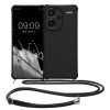 Θήκη Kwmobile με κορδόνι για Xiaomi Redmi Note 13 Pro Plus 5G, μαύρη, σιλικόνη, KWM000020ND003C