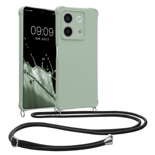 Θήκη Kwmobile με κορδόνι για Xiaomi Redmi Note 13, ανοιχτό πράσινο, σιλικόνη, KWM000020NC004C