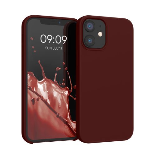 Θήκη Kwmobile για Apple iPhone 12 Mini, Σκούρο Κόκκινο, Σιλικόνη, KWM000011JO067C
