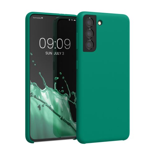 Θήκη Kwmobile για Samsung Galaxy S21, Πράσινη, Σιλικόνη, KWM000012BT077C