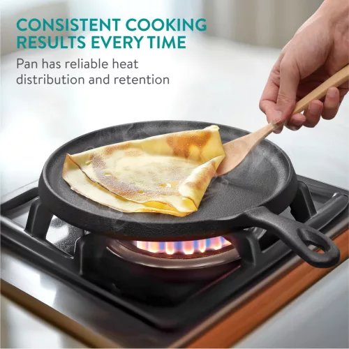 Tigaie grill fonta Navaris, 25.4 cm, negru, compatibila inductie, durabila, NAV0000100Q006C