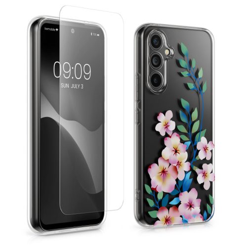 Σετ θήκης και προστατευτικής μεμβράνης Kwmobile για Samsung Galaxy A54 5G, πολύχρωμη, σιλικόνη/σκληρυμένο γυαλί, KWM000021SG001C
