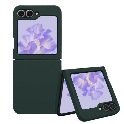 Θήκη Kwmobile για Samsung Galaxy Z Flip6, Σκούρο πράσινο, Σιλικόνη, KWM000021SK004C