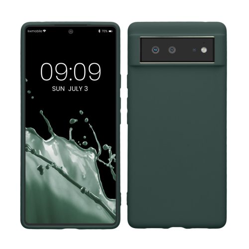 Θήκη Kwmobile για Google Pixel 6, Σκούρο πράσινο, Σιλικόνη, KWM000013DV048C