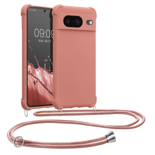 Θήκη Kwmobile με κορδόνι για Google Pixel 8, ροζ, σιλικόνη, KWM0000208T007C