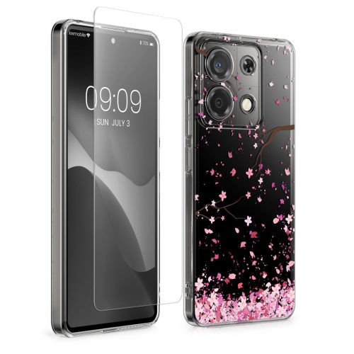 Σετ θήκης και προστατευτικής μεμβράνης Kwmobile για Xiaomi Redmi Note 13 Pro 5G, πολύχρωμη, σιλικόνη/σκληρυμένο γυαλί, KWM000020OX002C