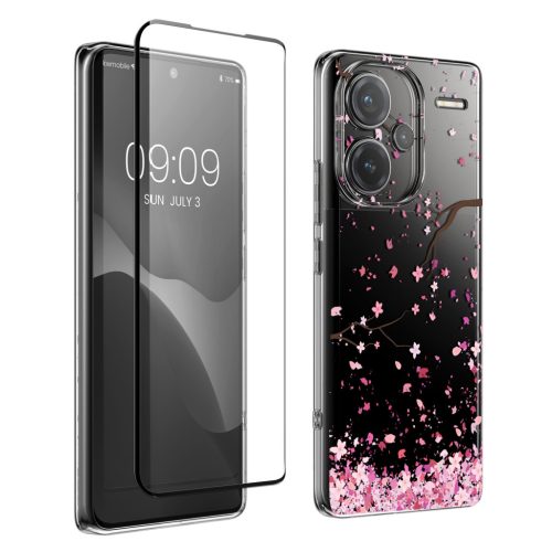 Σετ θήκης και προστατευτικής μεμβράνης Kwmobile για Xiaomi Redmi Note 13 Pro Plus 5G, πολύχρωμη, σιλικόνη/σκληρυμένο γυαλί, KWM000020OY002C