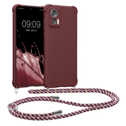 Θήκη Kwmobile με κορδόνι για Motorola Edge 30 Neo, Μωβ, Σιλικόνη, KWM0000199S003C