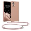 Θήκη Kwmobile με κορδόνι για Motorola Edge 30 Neo, Κρεμ, Σιλικόνη, KWM0000199S004C