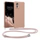 Θήκη Kwmobile με κορδόνι για Motorola Edge 30 Neo, Κρεμ, Σιλικόνη, KWM0000199S004C