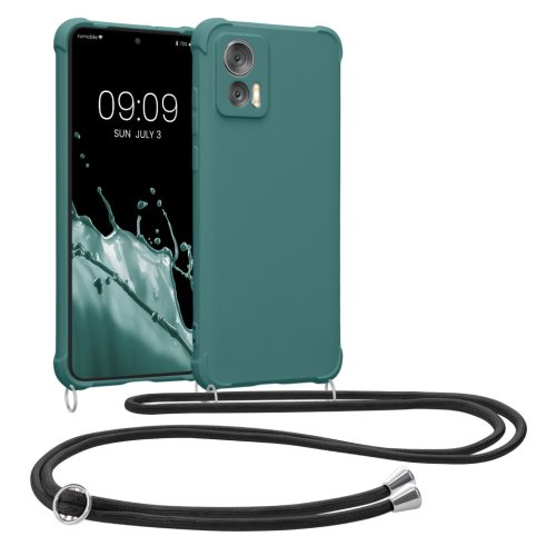Θήκη Kwmobile με κορδόνι για Motorola Edge 30 Neo, Πράσινη, Σιλικόνη, KWM0000199S005C