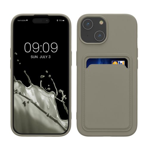 Θήκη Kwmobile για Apple iPhone 15, Γκρι, Σιλικόνη, KWM000020EM011C