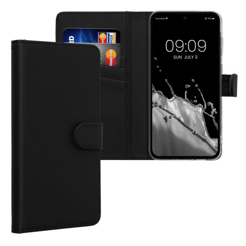 Θήκη Kwmobile για Samsung Galaxy A55 5G, Μαύρη, Οικολογικό δέρμα/Σιλικόνη, KWM000021TS001C