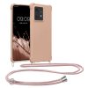 Θήκη Kwmobile με κορδόνι για Motorola Edge 40 Neo, Κρεμ, Σιλικόνη, KWM000022NX004C