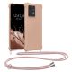 Θήκη Kwmobile με κορδόνι για Motorola Edge 40 Neo, Κρεμ, Σιλικόνη, KWM000022NX004C