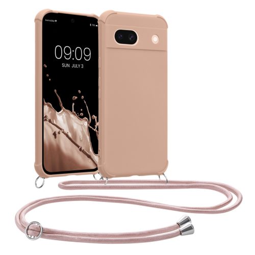 Θήκη Kwmobile με κορδόνι για Google Pixel 8a, Κρεμ, Σιλικόνη, KWM000020KW008C