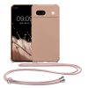 Θήκη Kwmobile με κορδόνι για Google Pixel 8a, Κρεμ, Σιλικόνη, KWM000020KW008C