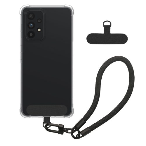 Θήκη Kwmobile με αποσπώμενο κορδόνι για Samsung Galaxy A53 5G, Διαφανής/Μαύρη, Σιλικόνη, KWM000021UE001C