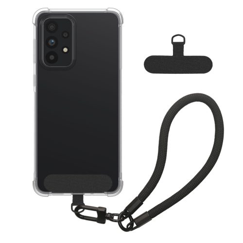 Θήκη Kwmobile με αποσπώμενο κορδόνι για Samsung Galaxy A52/Galaxy A52 5G/Galaxy A52s 5G, Διαφανής/Μαύρη, Σιλικόνη, KWM000021UF001C