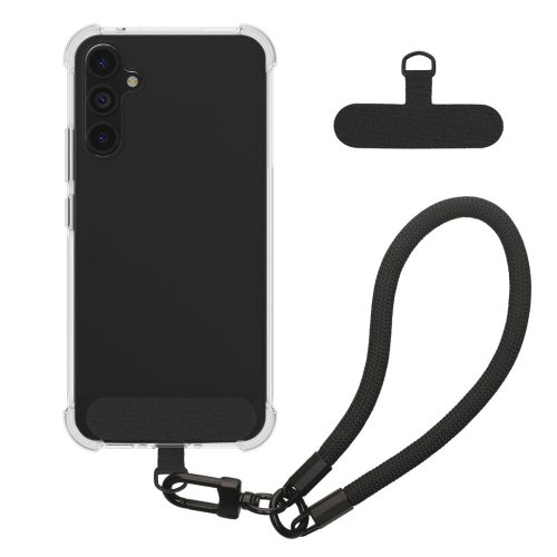 Θήκη Kwmobile με αποσπώμενο κορδόνι για Samsung Galaxy A54 5G, Διαφανής/Μαύρη, Σιλικόνη, KWM000021UI001C