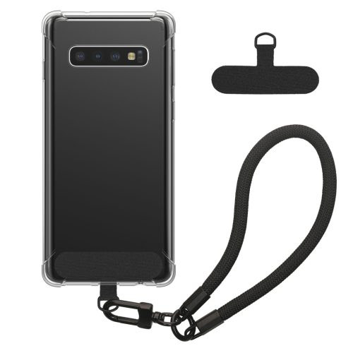 Θήκη Kwmobile με αποσπώμενο κορδόνι για Samsung Galaxy S10, Διαφανής/Μαύρη, Σιλικόνη, KWM000021UJ001C