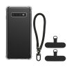 Θήκη Kwmobile με αποσπώμενο κορδόνι για Samsung Galaxy S10, Διαφανής/Μαύρη, Σιλικόνη, KWM000021UJ001C