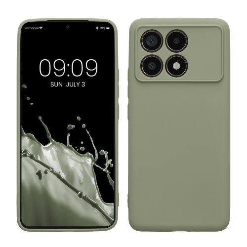 Θήκη Kwmobile για Poco F6 Pro, ανοιχτό πράσινο, σιλικόνη, KWM000020PN002C