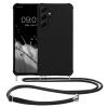 Θήκη Kwmobile με κορδόνι για Samsung Galaxy A55 5G, μαύρη, σιλικόνη, KWM000021UM001C
