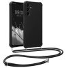 Θήκη Kwmobile με κορδόνι για Samsung Galaxy A15 5G, μαύρη, σιλικόνη, KWM000021UN001C