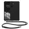 Θήκη Kwmobile με κορδόνι για Samsung Galaxy A15 5G, μαύρη, σιλικόνη, KWM000021UN001C