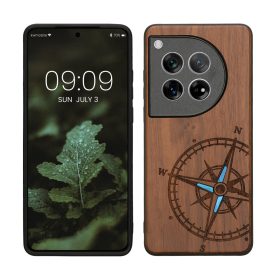   Θήκη Kwmobile για OnePlus 12, Καφέ, Ξύλινη/Σιλικόνη, KWM000022QB002C