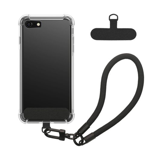 Θήκη Kwmobile με αποσπώμενο κορδόνι για Apple iPhone SE (2022)/iPhone SE (2020)/iPhone 8, Διαφανής/Μαύρη, Σιλικόνη, KWM000022TJ001C