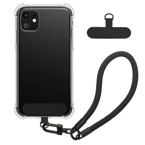 Θήκη Kwmobile με αποσπώμενο κορδόνι για Apple iPhone 11, Διαφανής/Μαύρη, Σιλικόνη, KWM000022TK001C