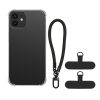 Θήκη Kwmobile με αποσπώμενο κορδόνι για Apple iPhone 12, Διαφανής/Μαύρη, Σιλικόνη, KWM000022TN001C
