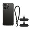 Θήκη Kwmobile με αποσπώμενο κορδόνι για Apple iPhone 15 Pro, Διαφανής/Μαύρη, Σιλικόνη, KWM000022TQ001C
