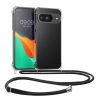 Θήκη Kwmobile με κορδόνι για Google Pixel 9/Pixel 9 Pro, Διαφανής/Μαύρη, Σιλικόνη, KWM000020PR001C