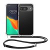 Θήκη Kwmobile με κορδόνι για Google Pixel 9/Pixel 9 Pro, Διαφανής/Μαύρη, Σιλικόνη, KWM000020PR001C