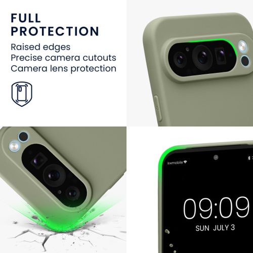 Θήκη Kwmobile για Google Pixel 9 Pro XL, ανοιχτό πράσινο, σιλικόνη, KWM000020PU007C