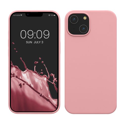 Θήκη Kwmobile για Apple iPhone 14, Ανοιχτό ροζ, Σιλικόνη, KWM000016NI048C