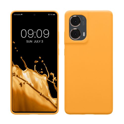 Θήκη Kwmobile για Motorola Moto G85, Πορτοκαλί, Σιλικόνη, KWM000022TR007C