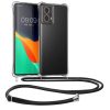 Θήκη Kwmobile με κορδόνι για Motorola Moto G85, Διαφανής/Μαύρη, Σιλικόνη, KWM000022TS001C