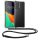 Θήκη Kwmobile με κορδόνι για Motorola Moto G85, Διαφανής/Μαύρη, Σιλικόνη, KWM000022TS001C