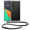 Θήκη Kwmobile με κορδόνι για Motorola Moto G85, Διαφανής/Μαύρη, Σιλικόνη, KWM000022TS001C