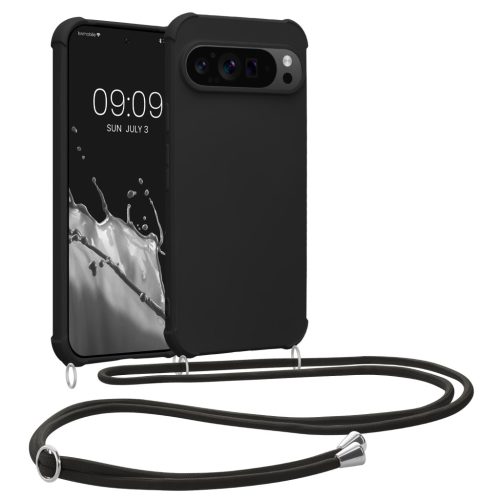 Θήκη Kwmobile με κορδόνι για Google Pixel 9/Pixel 9 Pro, μαύρη, σιλικόνη, KWM000020PY001C