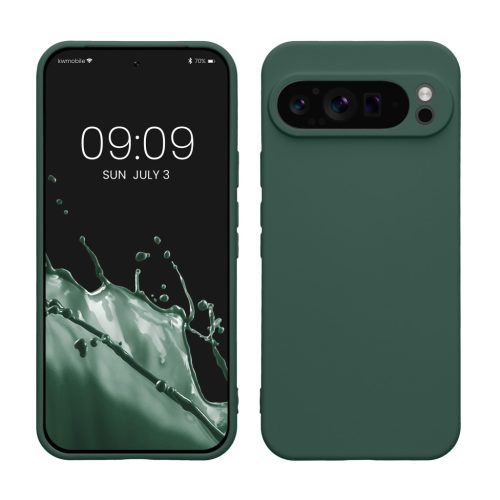 Θήκη Kwmobile για Google Pixel 9 Pro XL, Σκούρο πράσινο, Σιλικόνη, KWM000020QB002C